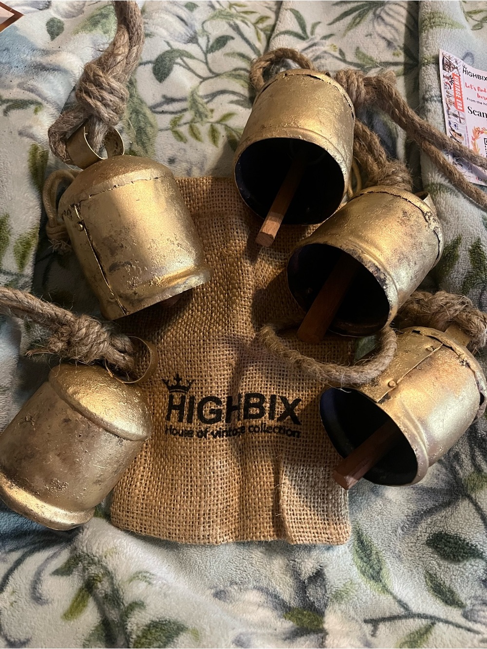 Gold Rustic Hanging Bells Holiday Decor